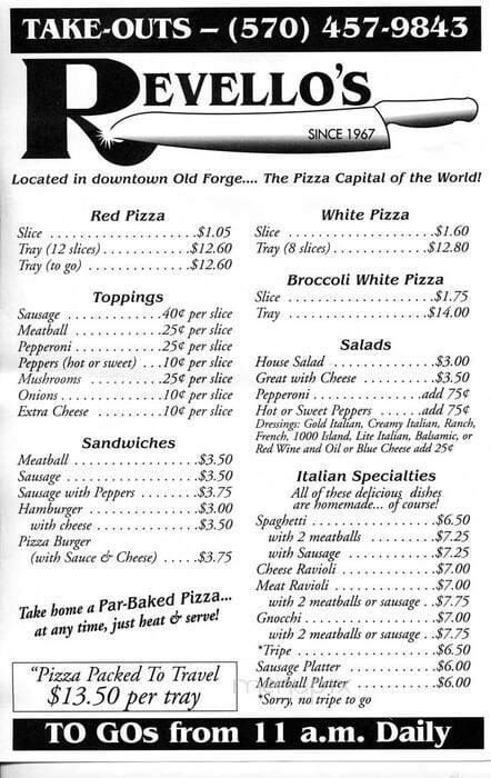 Revello's Pizza - Old Forge, PA