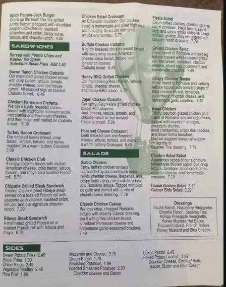 Emerald's Restaurant - Waynesboro, TN menu_pic