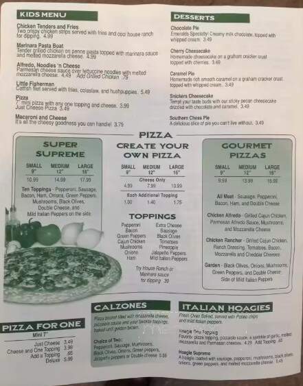 Emerald's Restaurant - Waynesboro, TN menu_pic