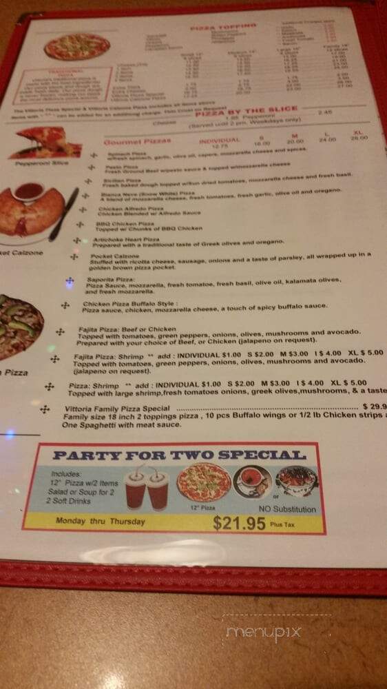 Vittoria Pizza - Alhambra, CA menu_pic