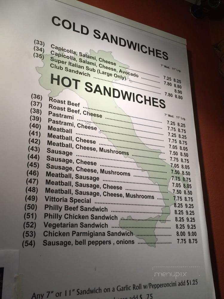 Vittoria Pizza - Alhambra, CA menu_pic