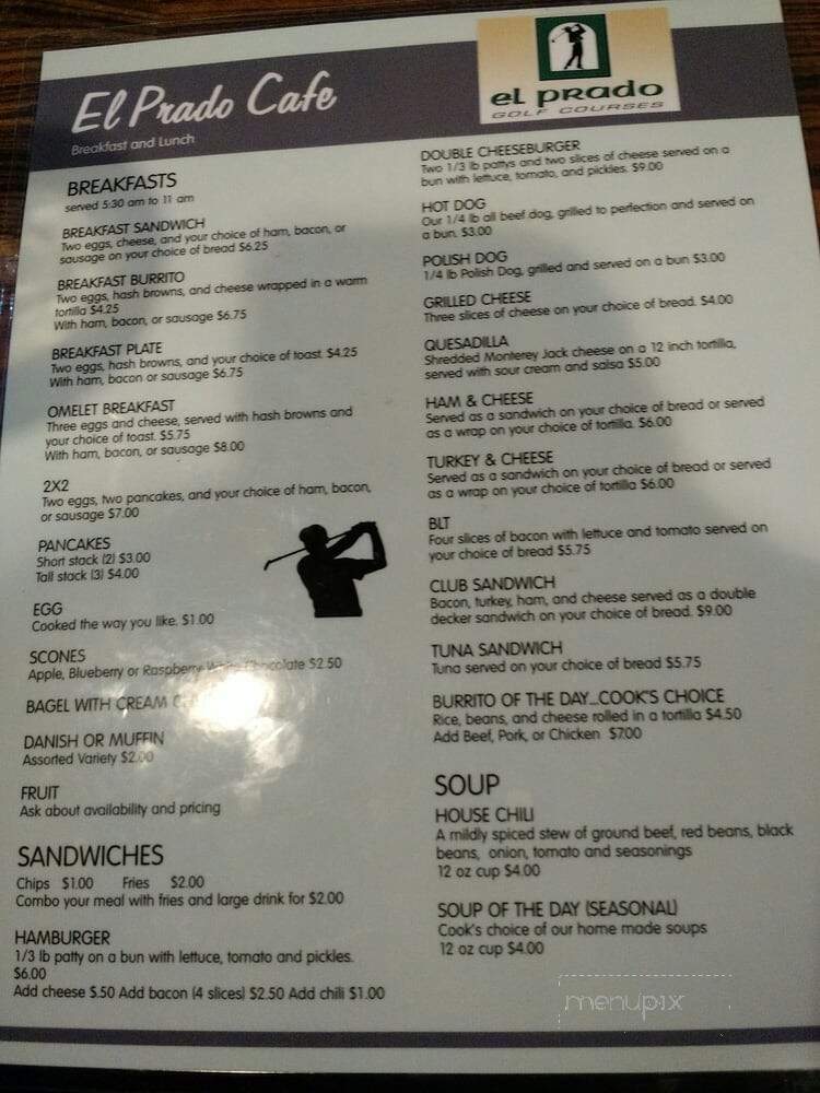 El Prado Golf Courses - Chino, CA menu_pic