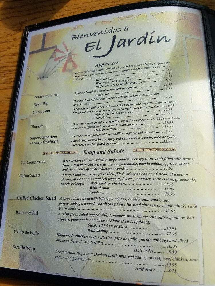 El Jardin - Murphys, CA menu_pic