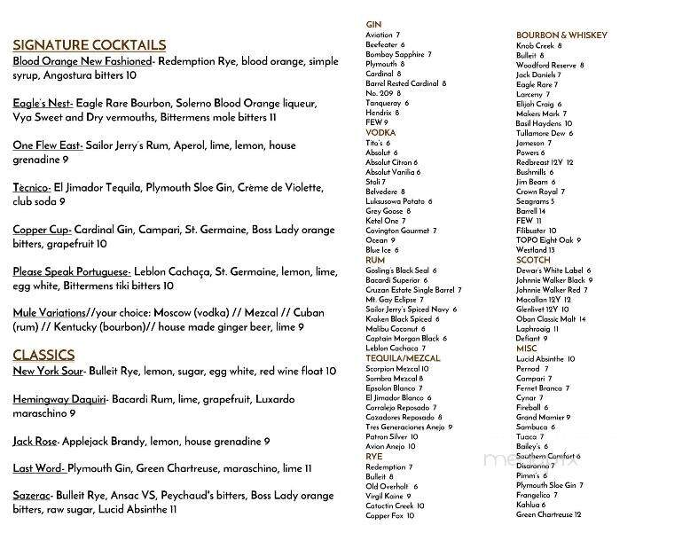 Copper Crown - Asheville, NC menu_pic