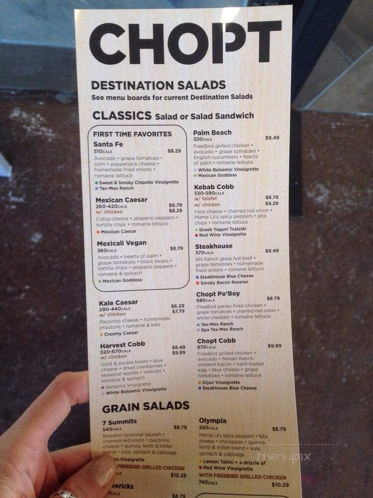 Chopt Creative Salad Co. - Charlotte, NC menu_pic