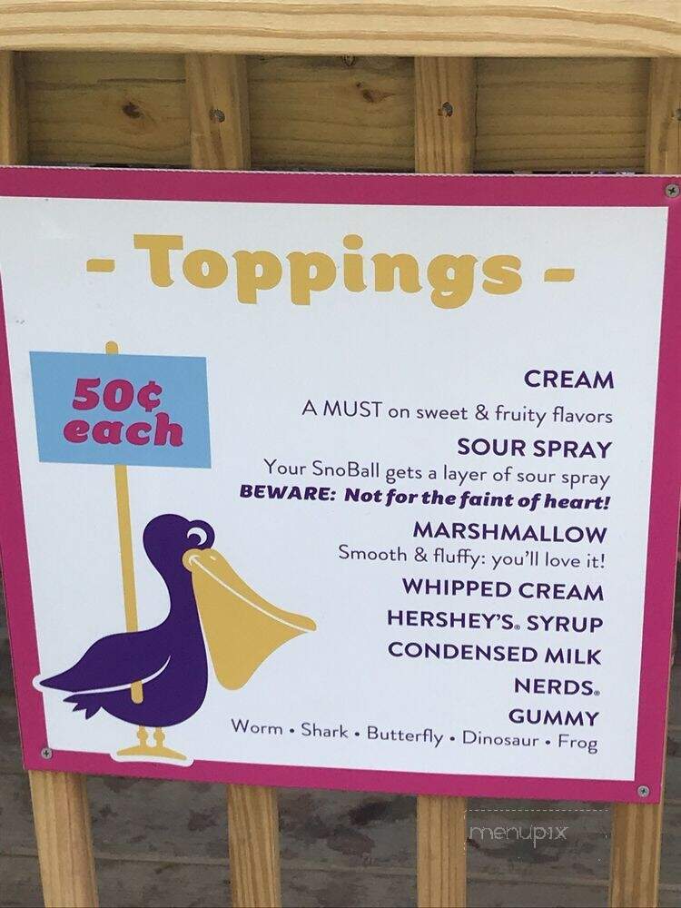 Pelican's Snoballs - Asheville, NC menu_pic