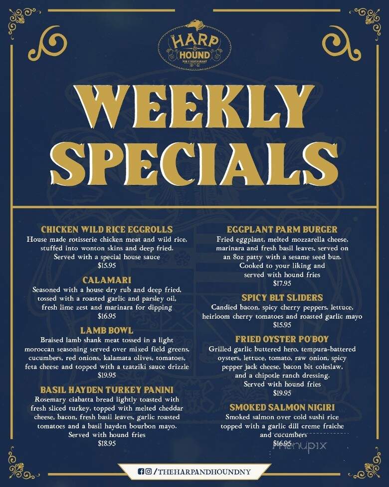 Harp & Hound - Islip, NY menu_pic