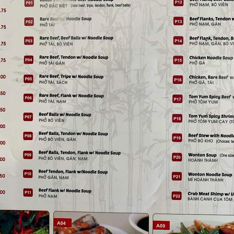 Pho Bat Trang - St Catharines, ON menu_pic