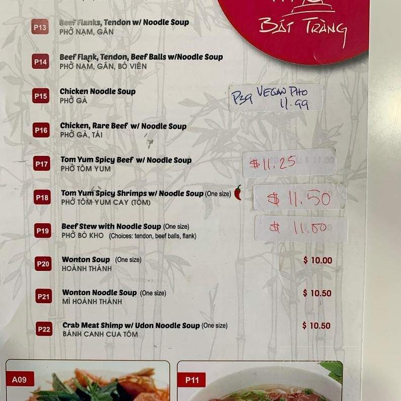 Pho Bat Trang - St Catharines, ON menu_pic