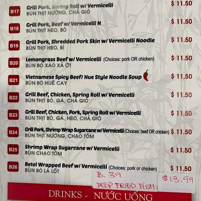 Pho Bat Trang - St Catharines, ON menu_pic