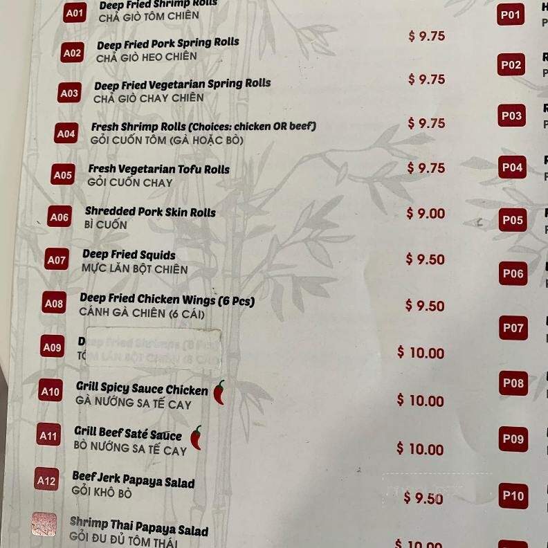 Pho Bat Trang - St Catharines, ON menu_pic