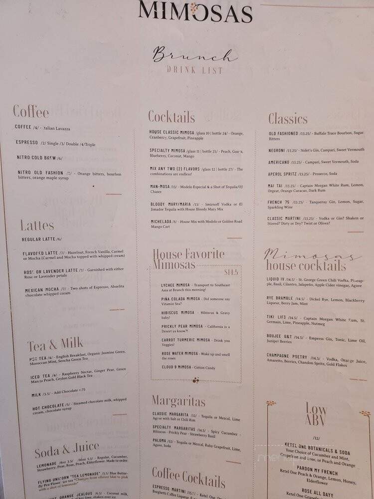 Mimosas - Whittier, CA menu_pic