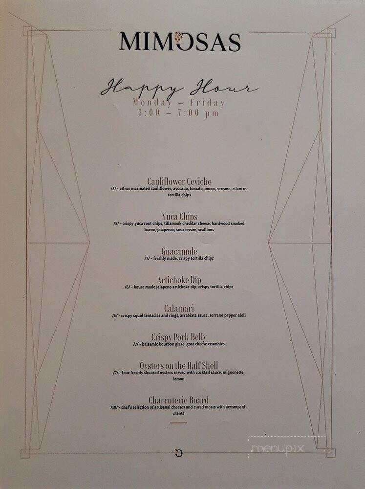 Mimosas - Whittier, CA menu_pic