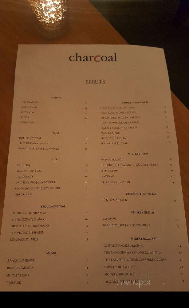 Charcoal - Edmonds, WA menu_pic