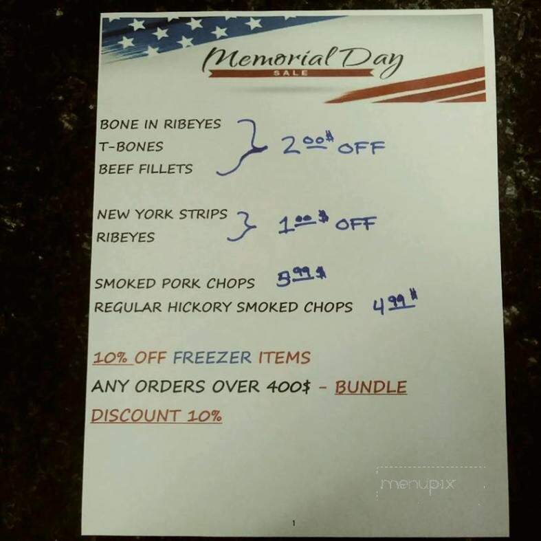 Gettinger Family Custom Meats - New Palestine, IN menu_pic
