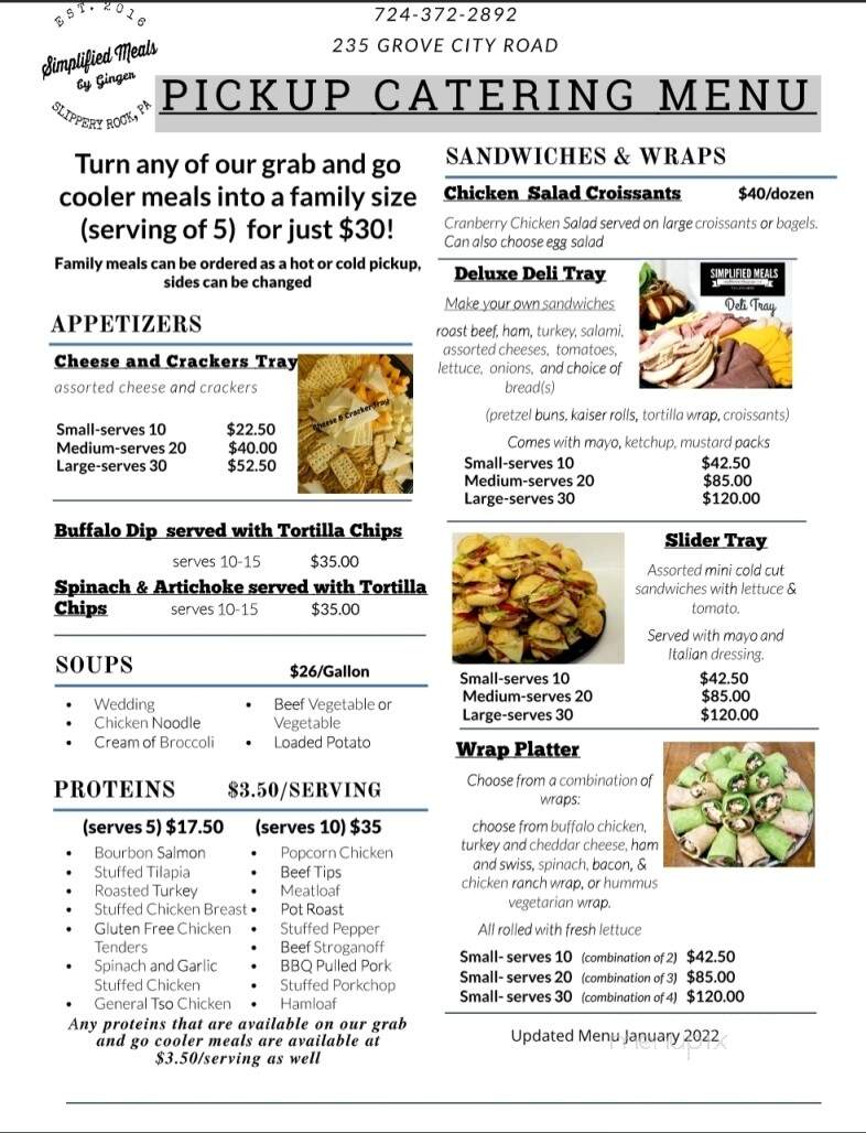 Simplified Meals by Ginger - Slippery Rock, PA