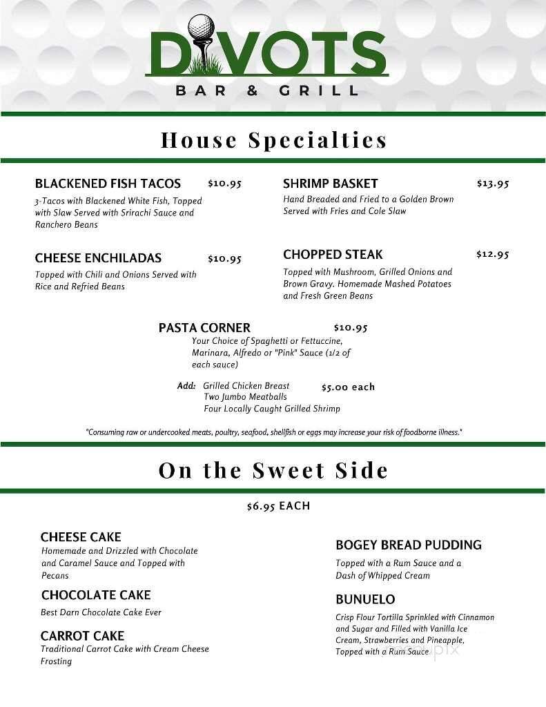 Divots Bar and Grill - Laguna Vista, TX menu_pic