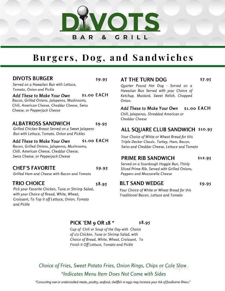 Divots Bar and Grill - Laguna Vista, TX menu_pic