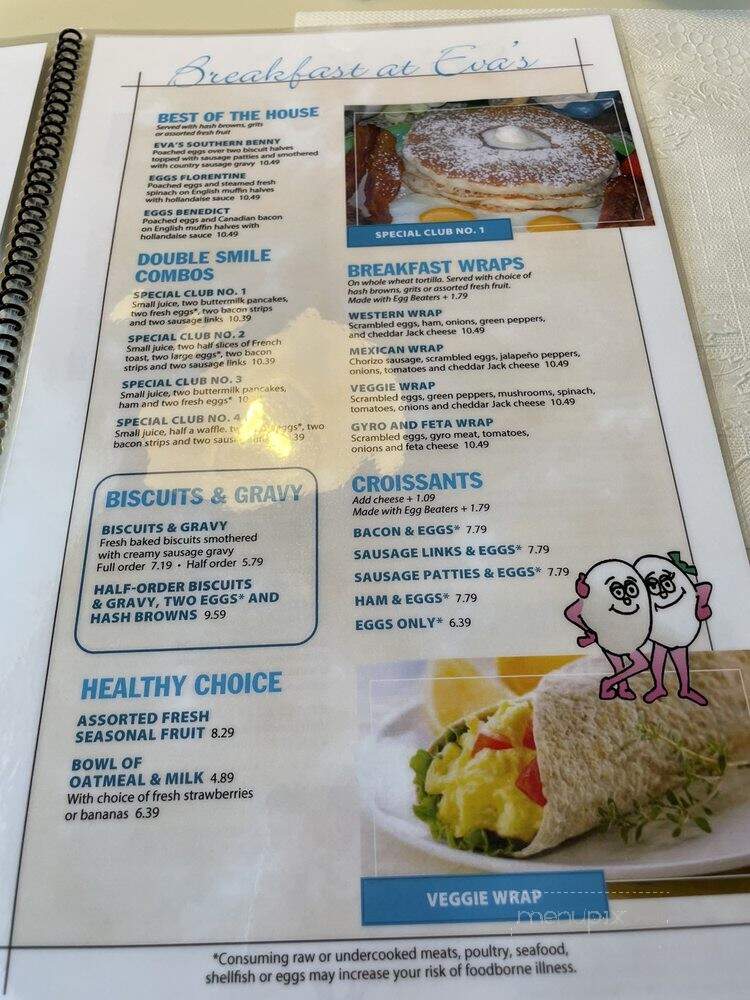 Eva's Pancake House - Anderson, IN menu_pic