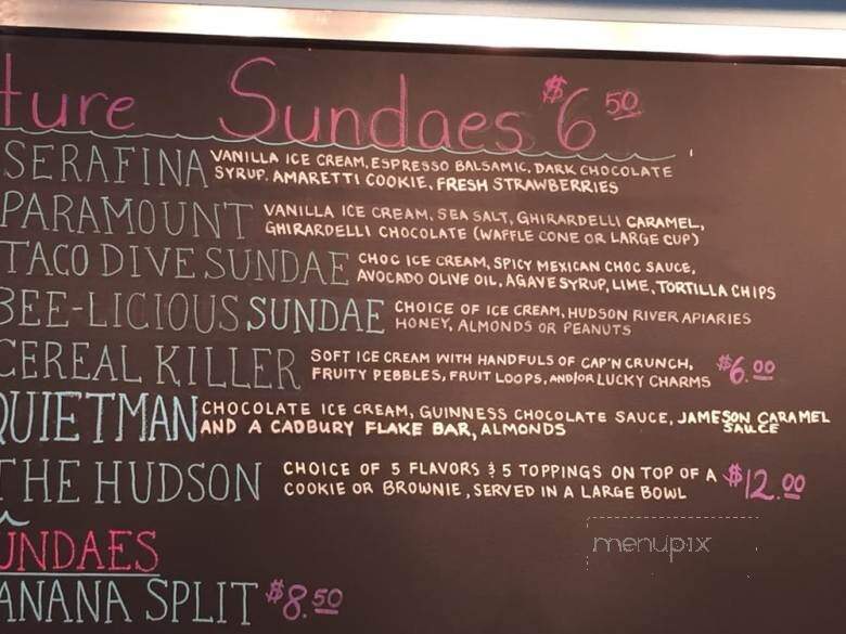 The Hudson Creamery - Peekskill, NY menu_pic