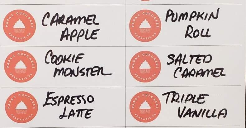 Papa's Cupcakes - Perkasie, PA menu_pic