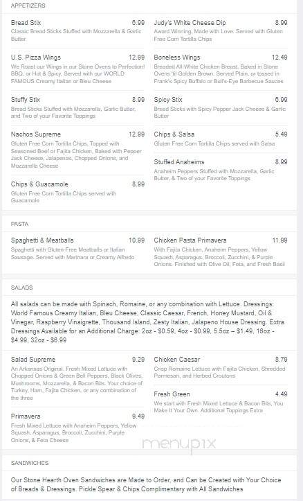 U S Pizza Co - Bryant, AR menu_pic