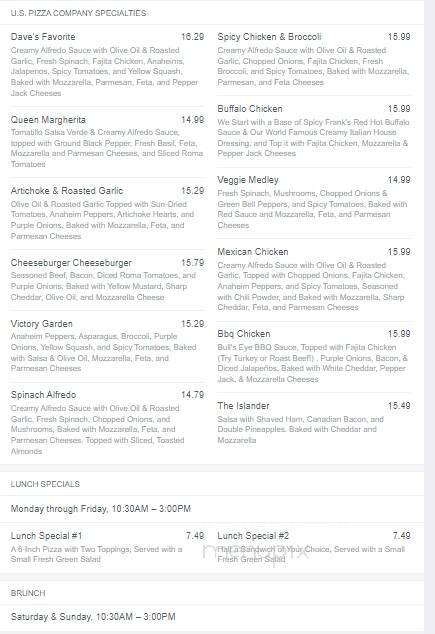 U S Pizza Co - Bryant, AR menu_pic