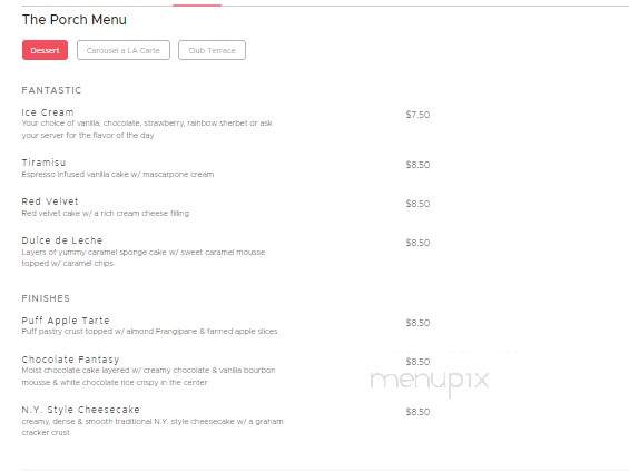 The Porch - Saratoga Springs, NY menu_pic