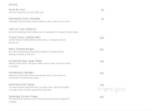The Porch - Saratoga Springs, NY menu_pic