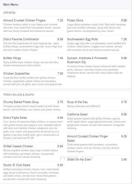 Dick Clark's American Bandstand Grill - Branson, MO menu_pic