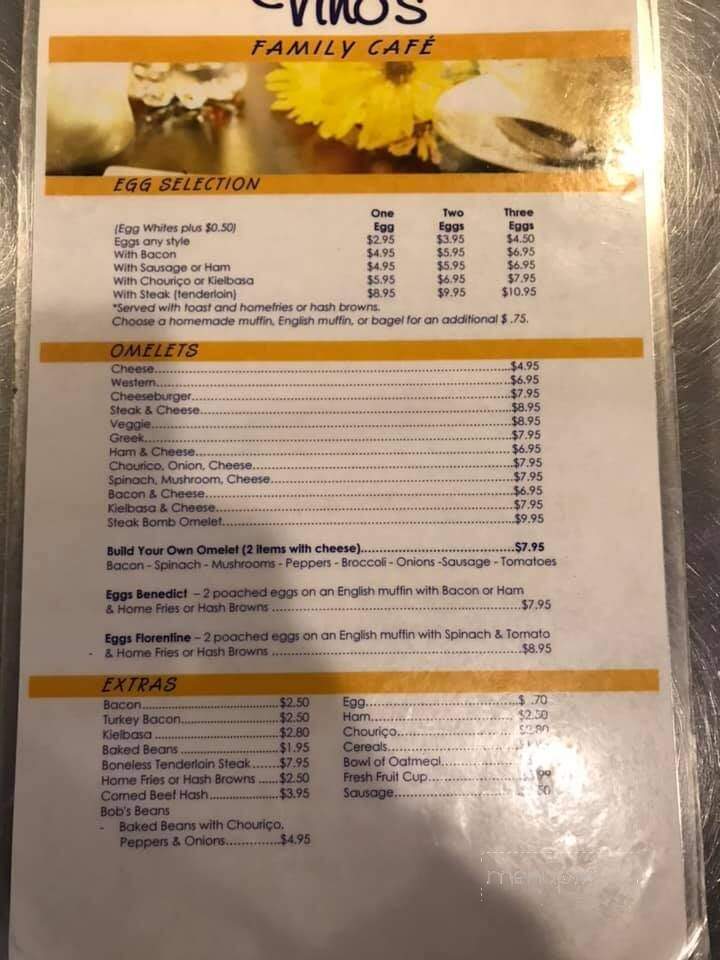 Vino's Family Cafe - Rehoboth, MA menu_pic