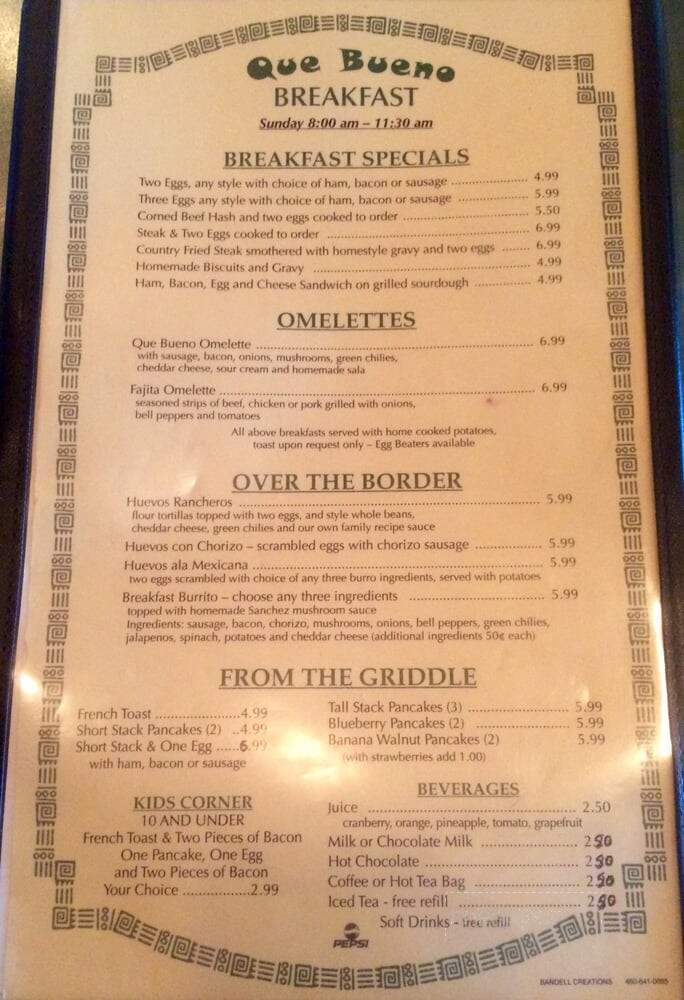 Que Bueno - Fountain Hills, AZ menu_pic