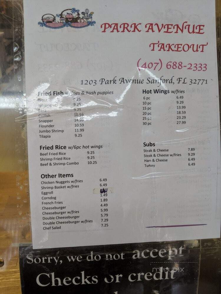 Park Avenue Takeout - Sanford, FL menu_pic
