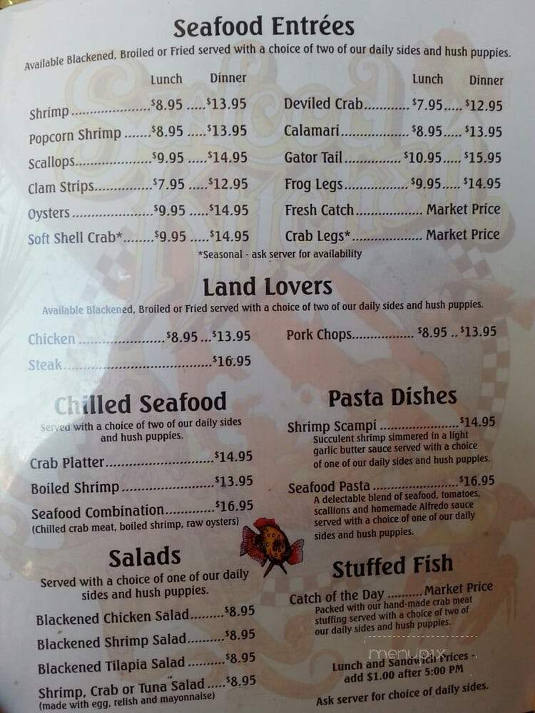 Seafood Kitchen - St Augustine, FL menu_pic