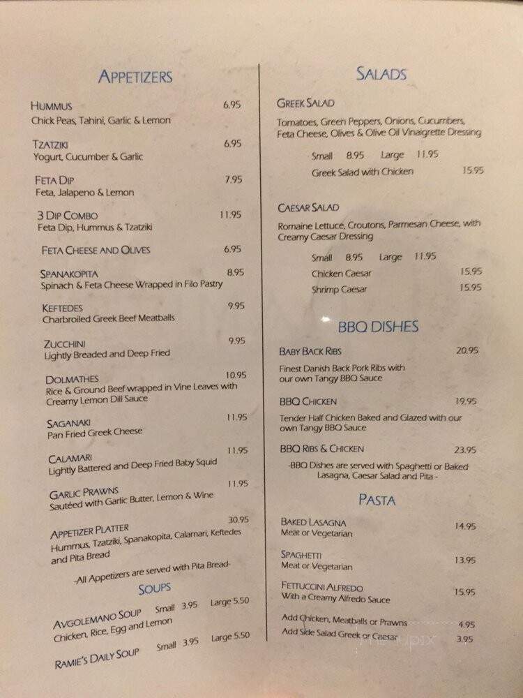 Ramies Restaurant - Burnaby, BC menu_pic