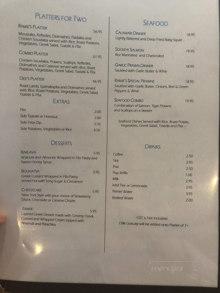 Ramies Restaurant - Burnaby, BC menu_pic