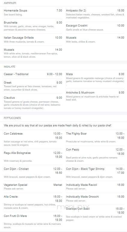 Flying Piggy's Bistro Italiano - Ottawa, ON menu_pic
