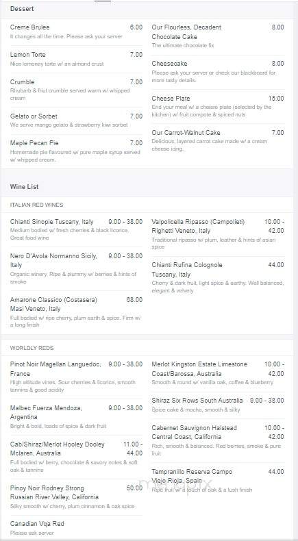 Flying Piggy's Bistro Italiano - Ottawa, ON menu_pic