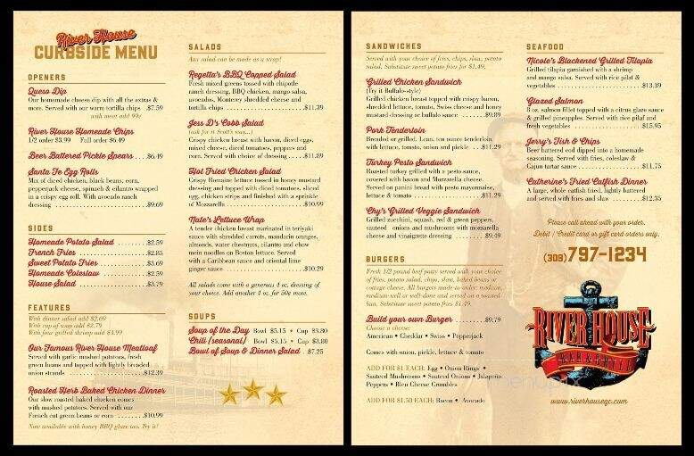 River House Bar & Grill - Moline, IL menu_pic