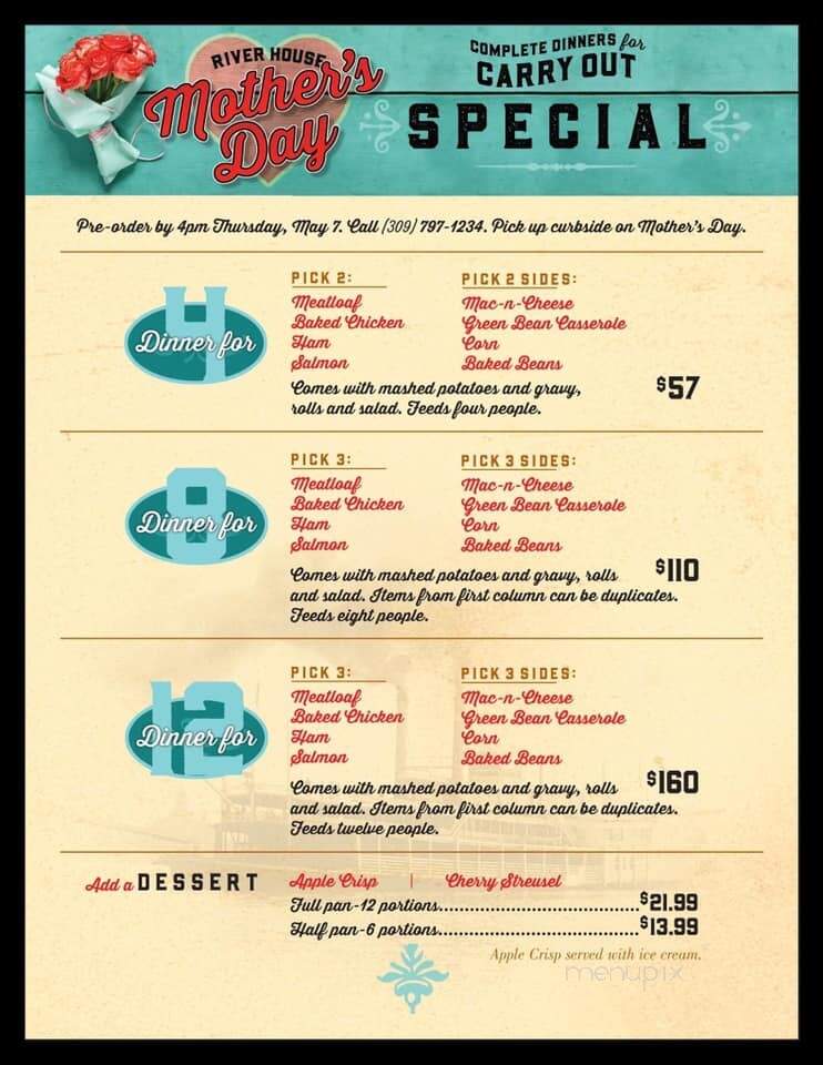 River House Bar & Grill - Moline, IL menu_pic