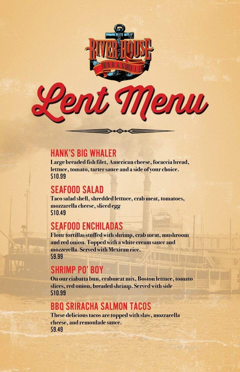 River House Bar & Grill - Moline, IL menu_pic