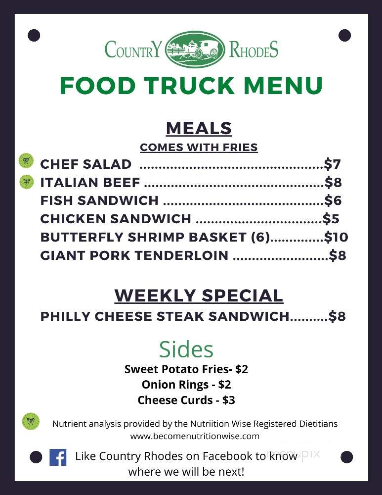 Country Rhodes Llc - Effingham, IL menu_pic
