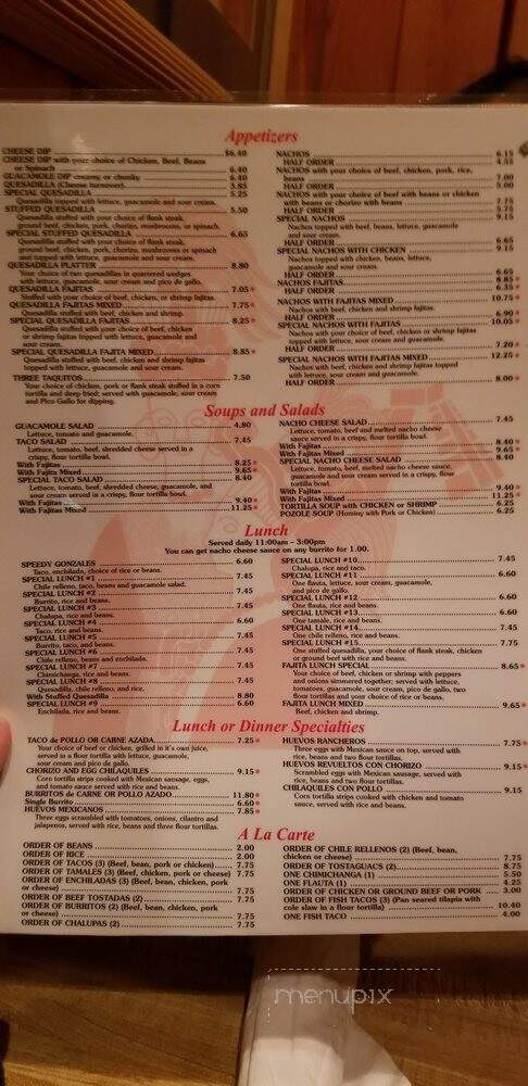 El Torero Mexican Restaurant - Duluth, GA menu_pic