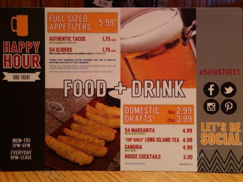 54th Street Grill & Bar - Independence, MO menu_pic