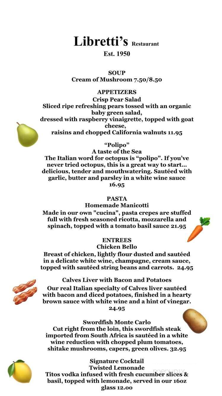 Libretti's Restaurant - Orange, NJ menu_pic