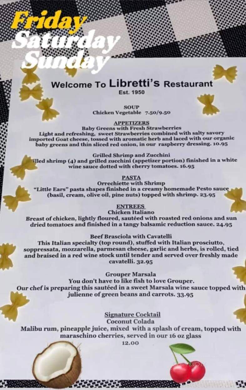 Libretti's Restaurant - Orange, NJ menu_pic