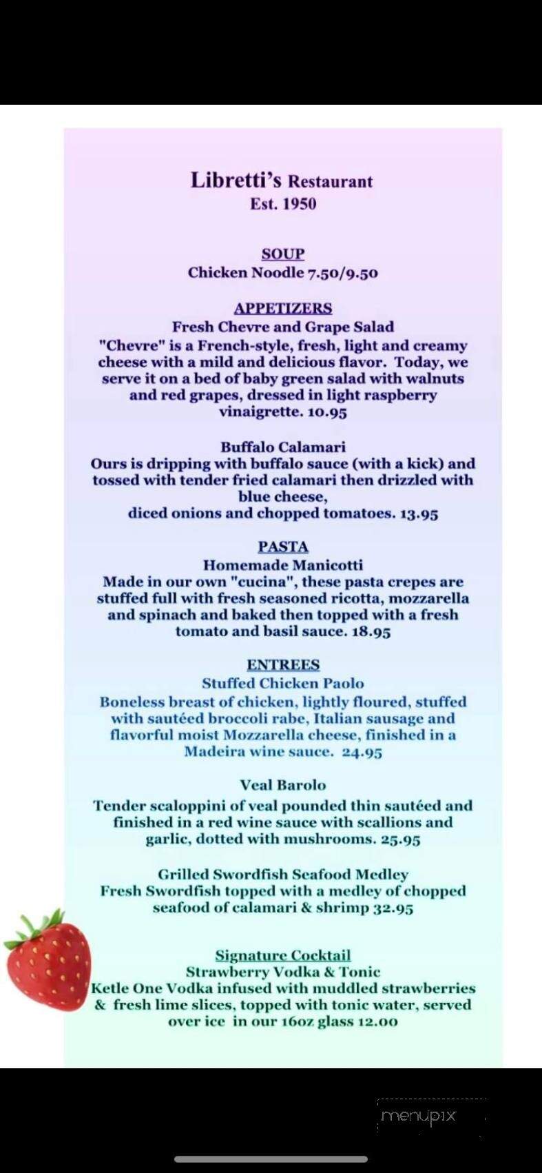 Libretti's Restaurant - Orange, NJ menu_pic