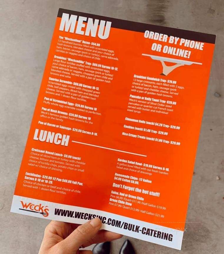 Wecks Restaurant - Albuquerque, NM menu_pic