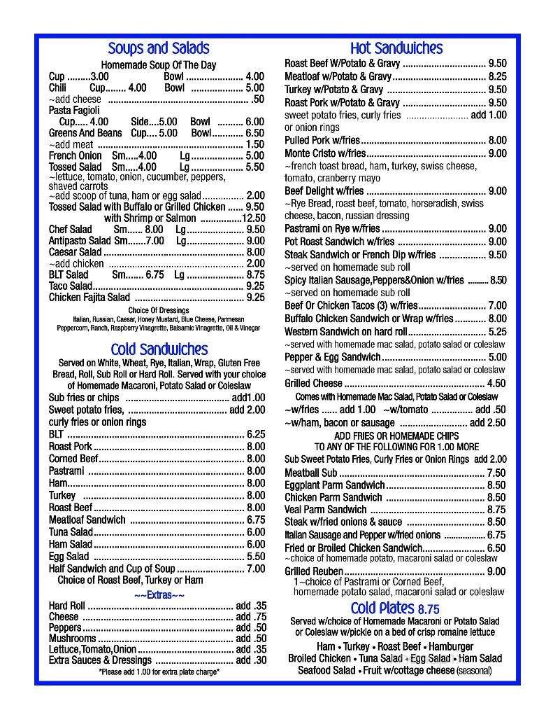 Bubbles Restaurant - Mechanicville, NY menu_pic