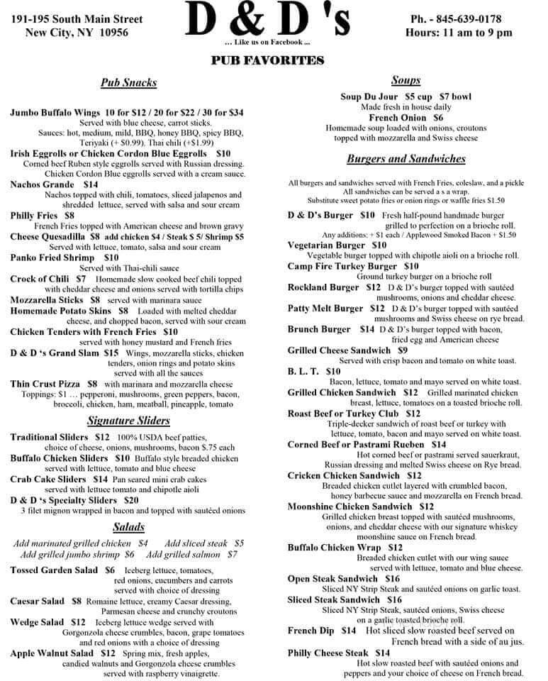 Doyler & Dunneys - New City, NY menu_pic